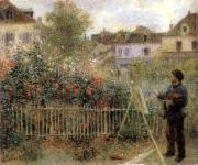 Monet Painting in His Garden Argenteuil, Pierre-Auguste Renoir